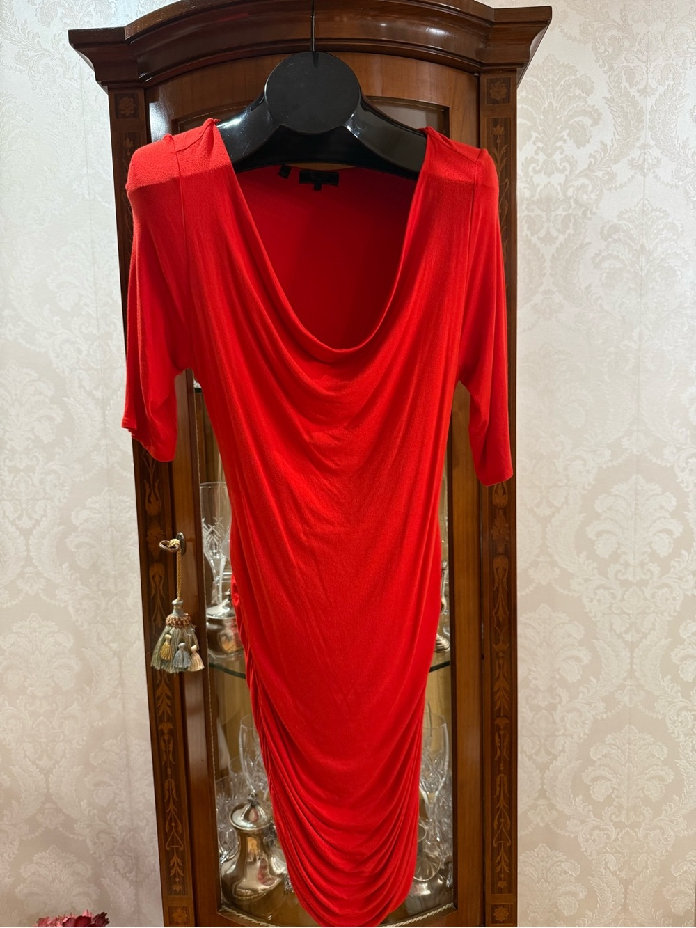 Guess Red Draped Cowl Neck Dress perfect fit ! LDR little red dress. 👗